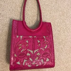 Bags - Pink Hand Tooled Leather Purse Bags - Pink Hand Tooled Leather Purse